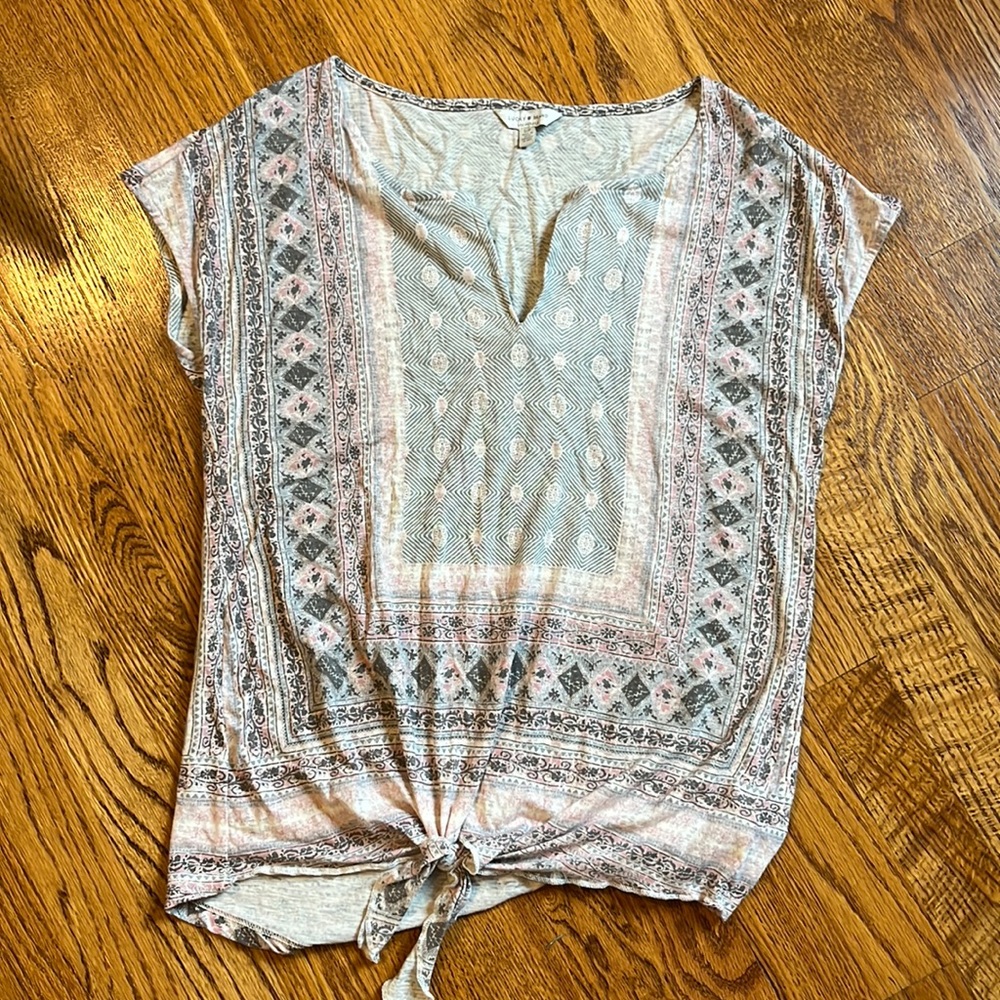 Lucky brand printed top size small